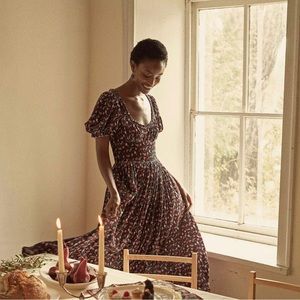 Doen Marin Dress in Teal Canterbury Paisley